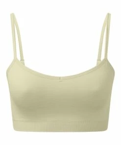 TriDri Womens/Ladies Melange Seamless 3D Sports Bra (Sage Green)