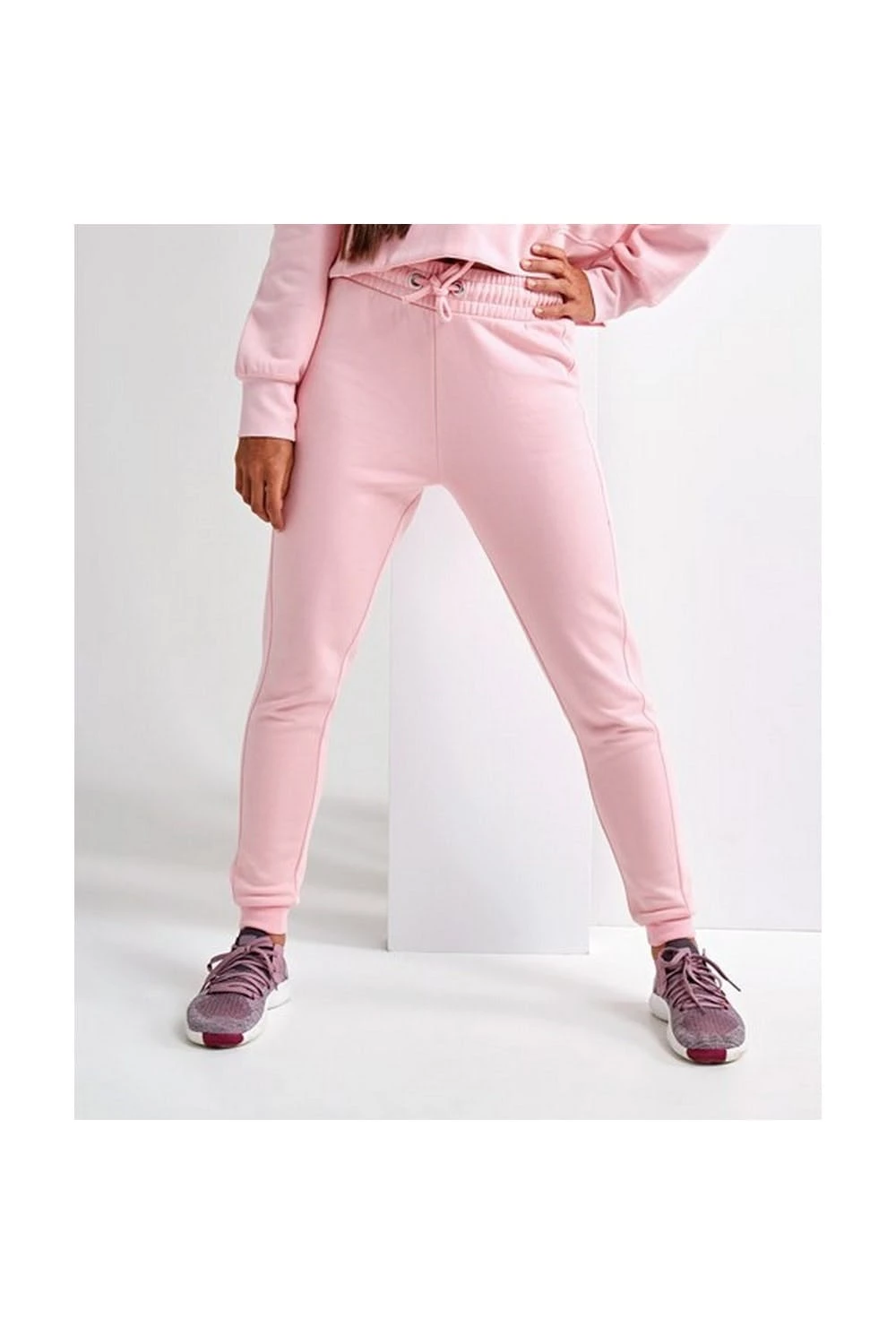 TriDri Womens/Ladies Fitted Joggers (Light Pink) - Image 2