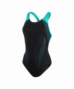 Speedo Womens/Ladies Plastisol Laneback Endurance+ One Piece Bathing Suit, Black