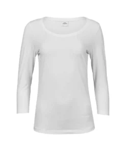 Tee Jays Womens/Ladies Stretch 3/4 Sleeve T-Shirt - White