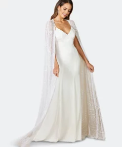 Lara 51066- Long , Flowing Beaded Cape