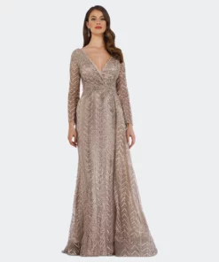 Lara 51051 - Beaded Cocktail Dress With Cap Sleeves