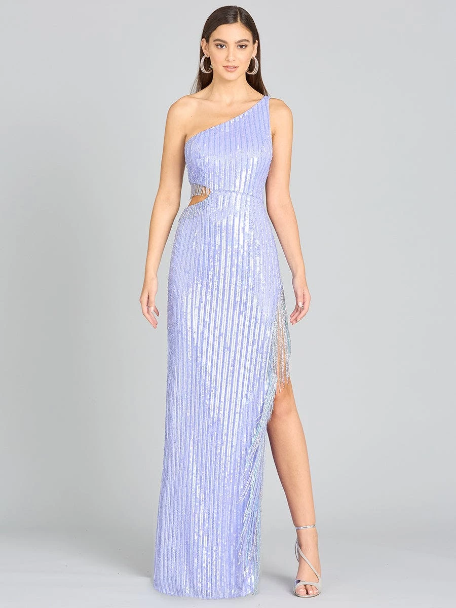 Lara Wendy Beaded Fringe Gown