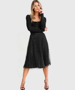 Belle & Bloom Mixed Feeling Reversible Skirt - Black