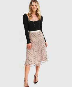 Belle & Bloom Mixed Feeling Reversible Skirt - Beige