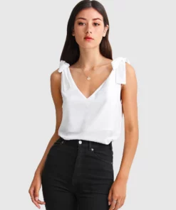 Belle & Bloom Feel For You V-Neck Top - White