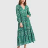 Belle & Bloom Silver Lining Oversized Maxi Dress - Green