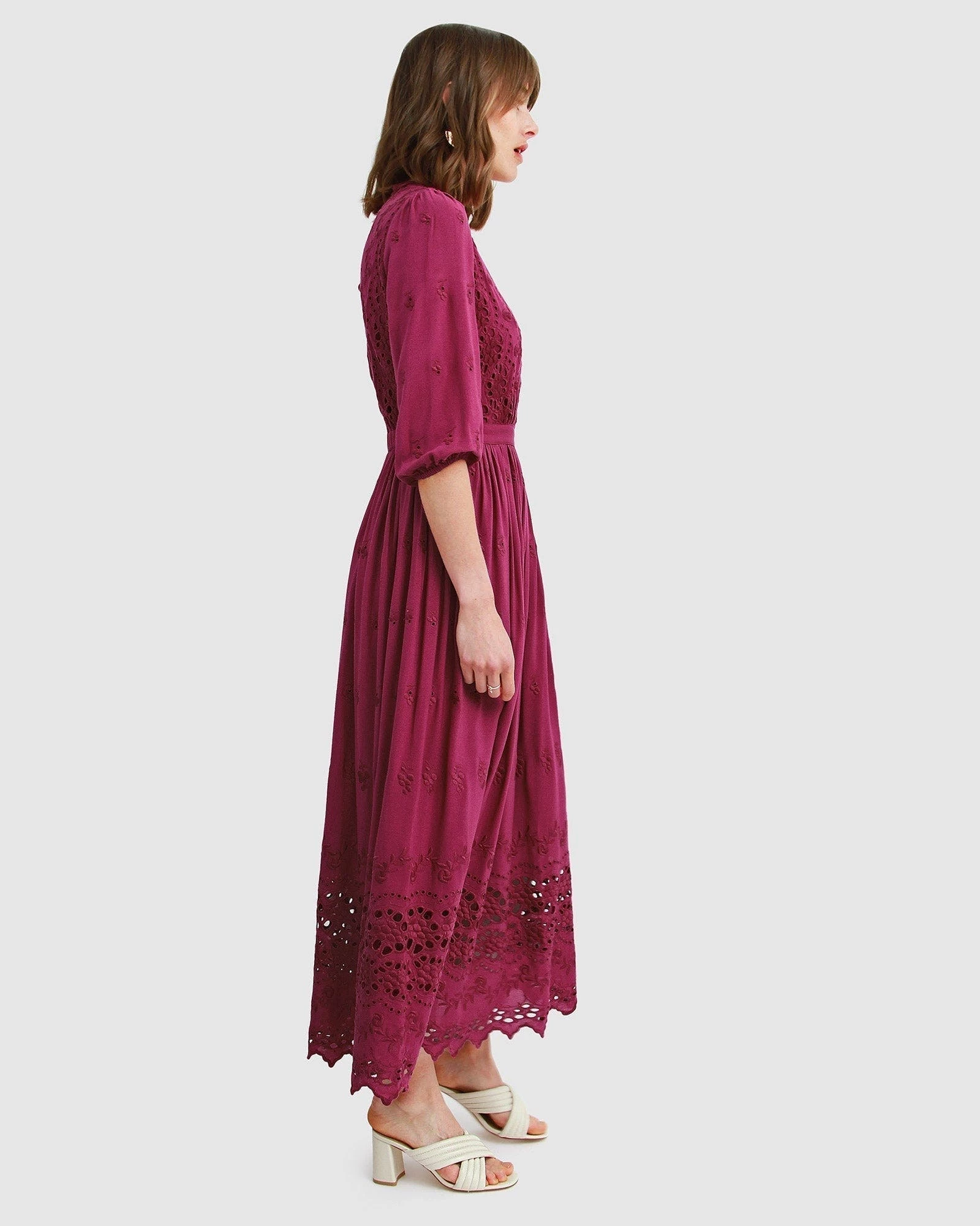 Belle & Bloom All Eyes On Me Midi Dress - Burgundy - Image 2