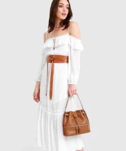 Belle & Bloom Valencia Cold Shoulder Maxi Dress - White