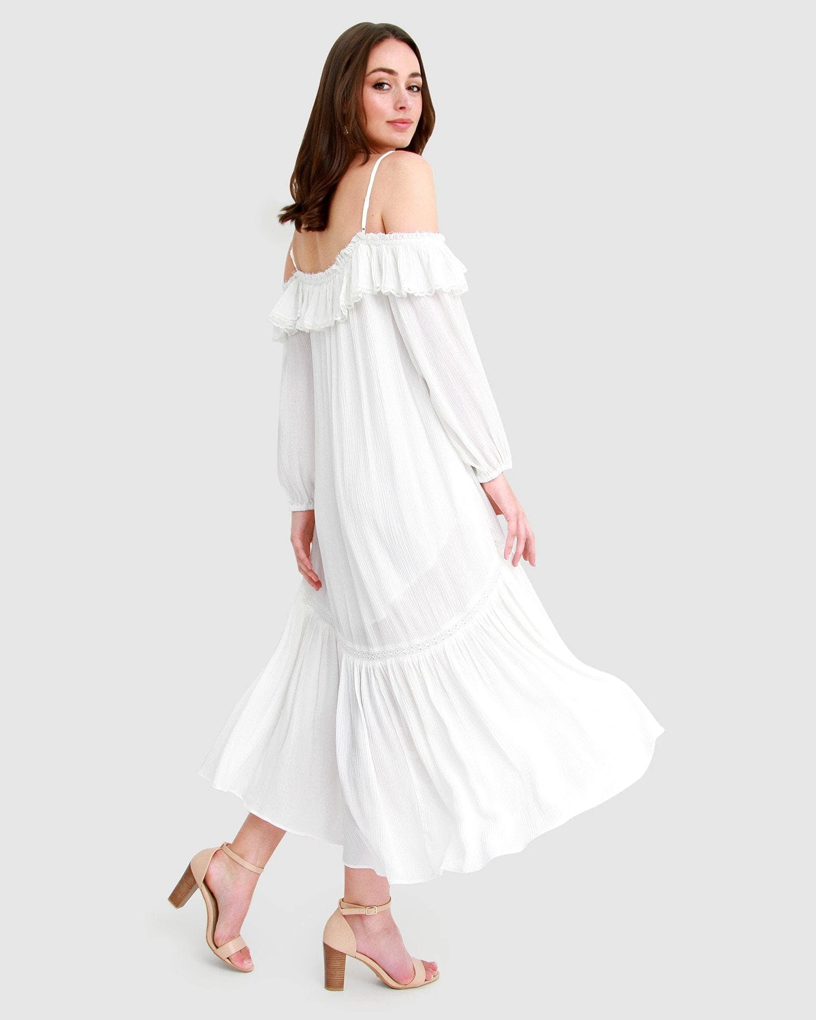 Belle & Bloom Valencia Cold Shoulder Maxi Dress - White - Image 3
