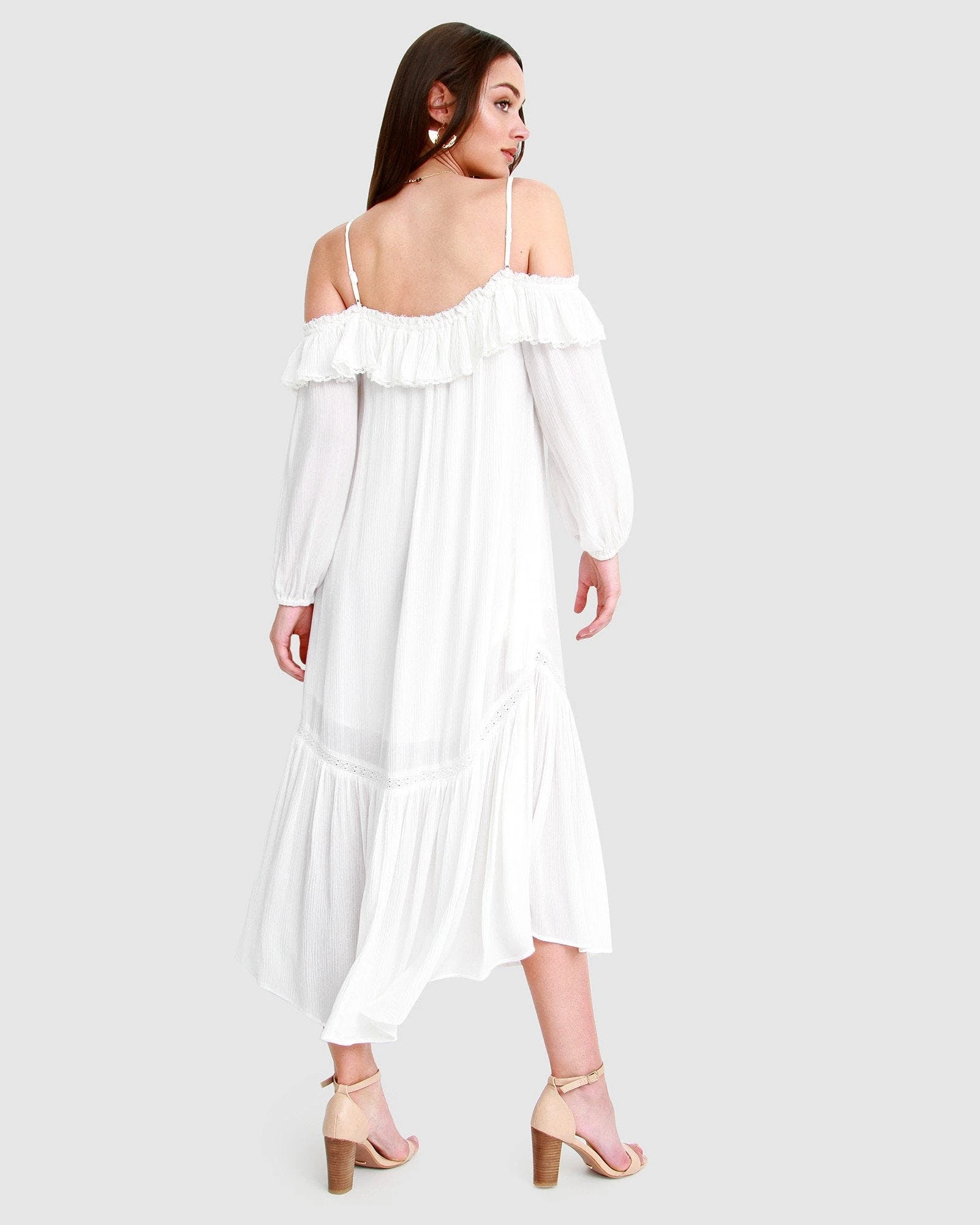 Belle & Bloom Valencia Cold Shoulder Maxi Dress - White - Image 4