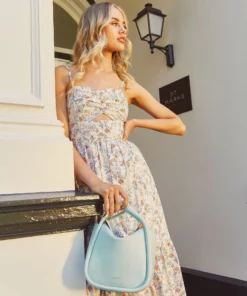 Belle & Bloom Instant Crush Printed Midi Dress - White Print