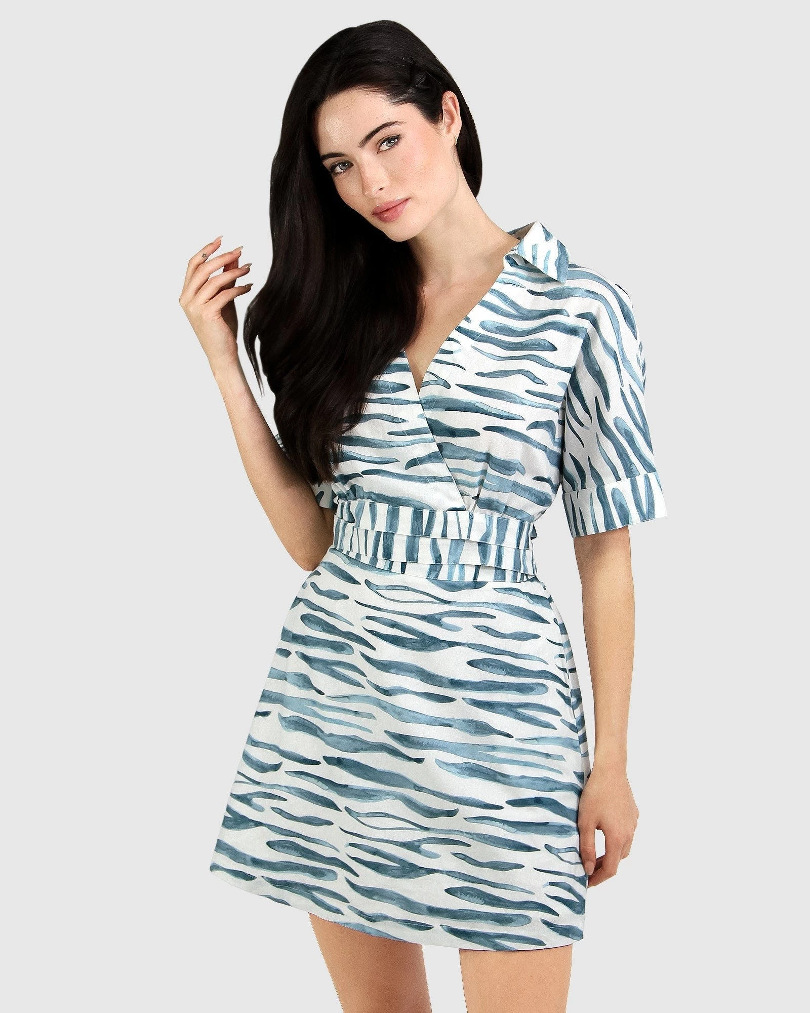 Belle & Bloom Open Arms Cut Out Dress - Ocean Ripple - Image 2