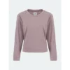 Lezat Tegan Cotton Long Sleeve Pullover Tops Dusty Orchid