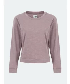 Lezat Tegan Cotton Long Sleeve Pullover Tops Dusty Orchid