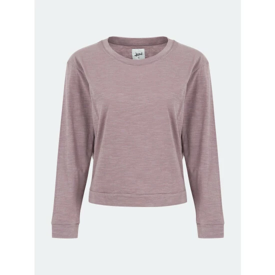 Lezat Tegan Cotton Long Sleeve Pullover Tops Dusty Orchid