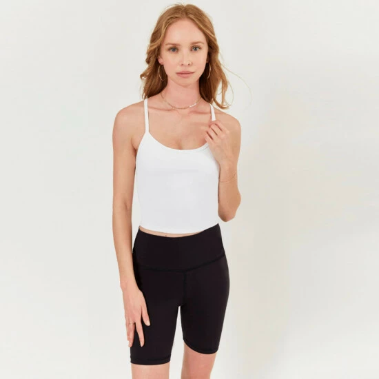 Lezat Lea Cropped Tank - White Tops
