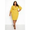 Buxom Couture Everyday Cropped Top And Skirt Set Skirts Mustard Yellow