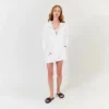 Lezat Abby Windbreaker Hoodie Dress - White Dresses