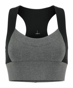 Lezat Neda Colorblock Organic Cotton Bra Top - Dark Heather Gray Activewear