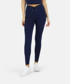 Lezat Mika Rib Lace Up Legging - Navy Activewear
