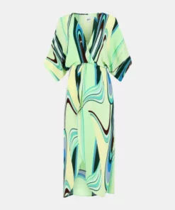 Lezat Joey Maxi Dress - Lime Wave Dresses