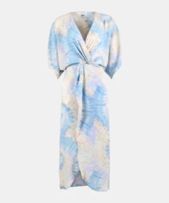 Lezat Joey Maxi Dress - Ice Blue Tie Dye Dresses