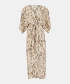 Lezat Joey Maxi Dress - Ecru Snake Dresses