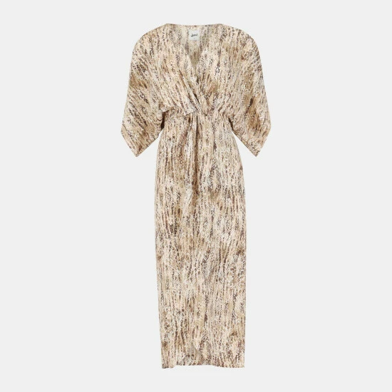 Lezat Joey Maxi Dress - Ecru Snake Dresses