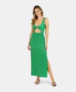 Lezat Krista Twist Dress - Kelly Green Dresses