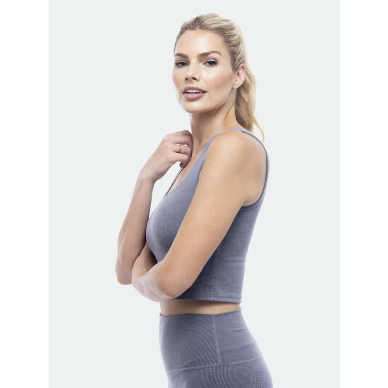 Lezat Rib Square Neck Tank - Slate Tops - Image 4